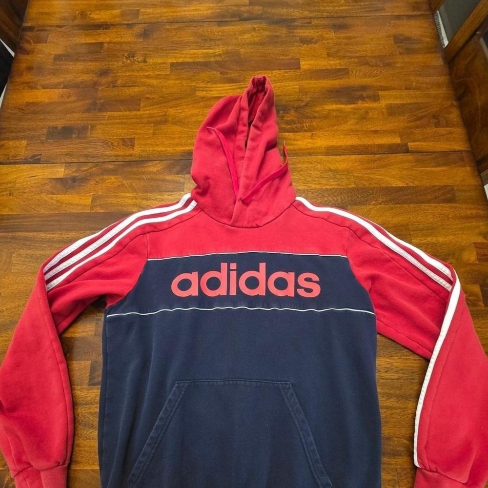 Adidas hoodie red and navy medium